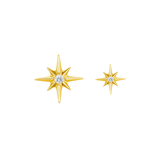 PVD Gold Star with gem