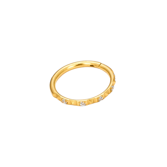 PVD Gold Ring with gems