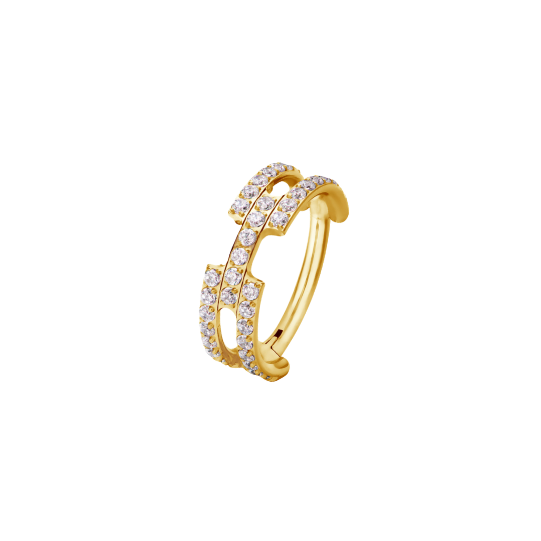 PVD Gold Ring with gems