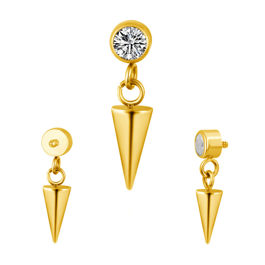 PVD Gold Top with a hanging spike