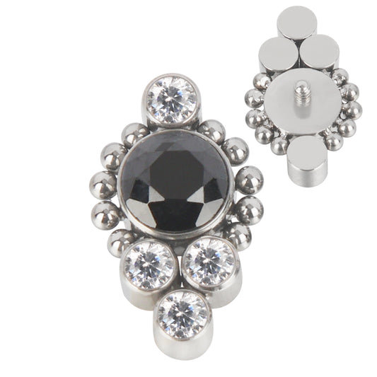 Black gem and bead cluster