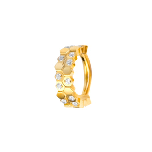 PVD Gold Ring with gems
