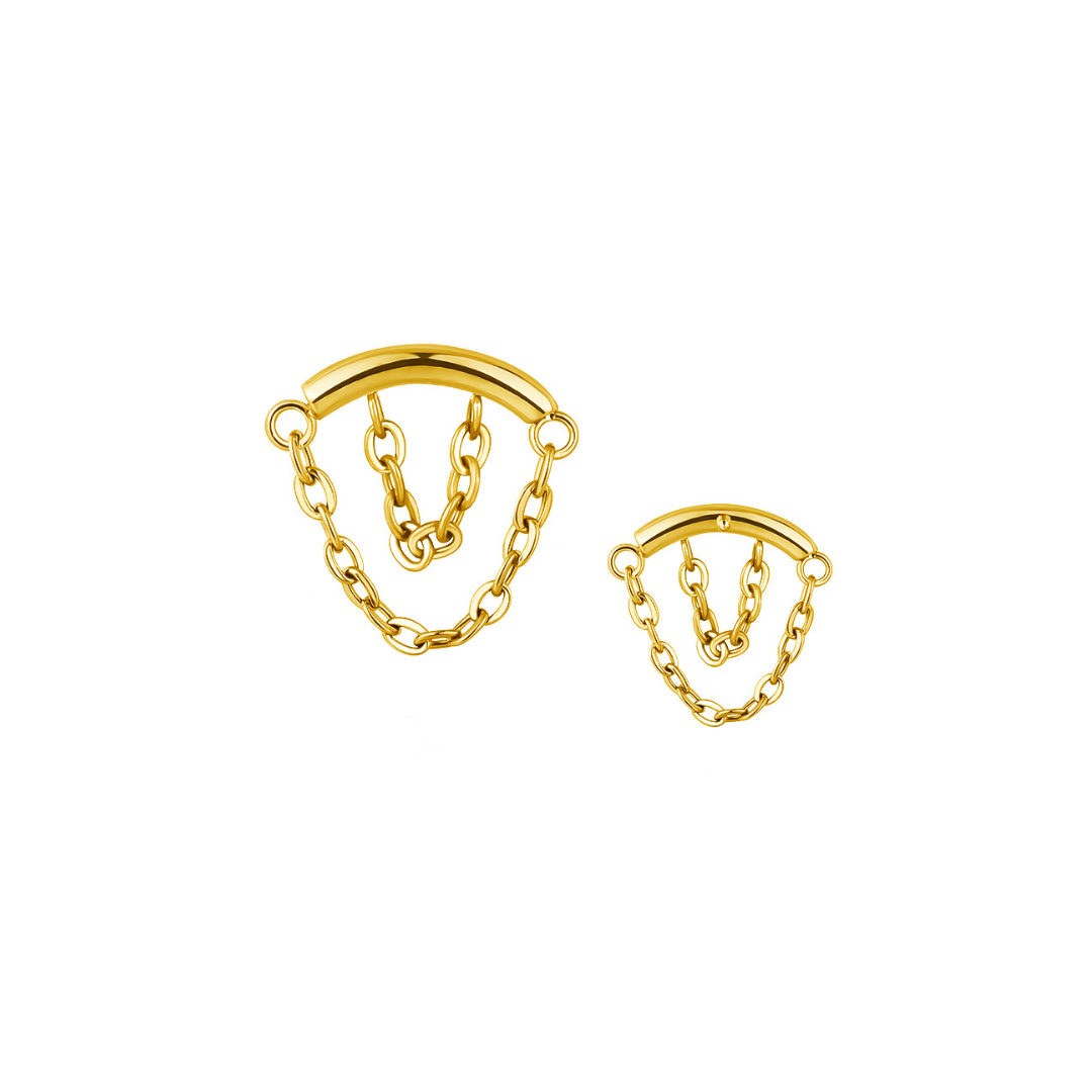 PVD Gold Top with a hanging chain