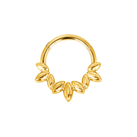 PVD Gold Ring with titanium marquises