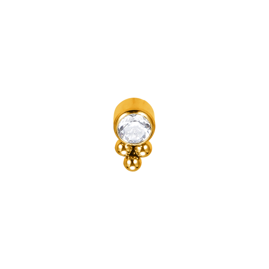 PVD Gold Small gem with beads