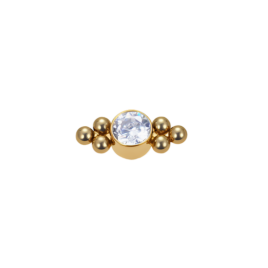 PVD Gold Small gem with beads
