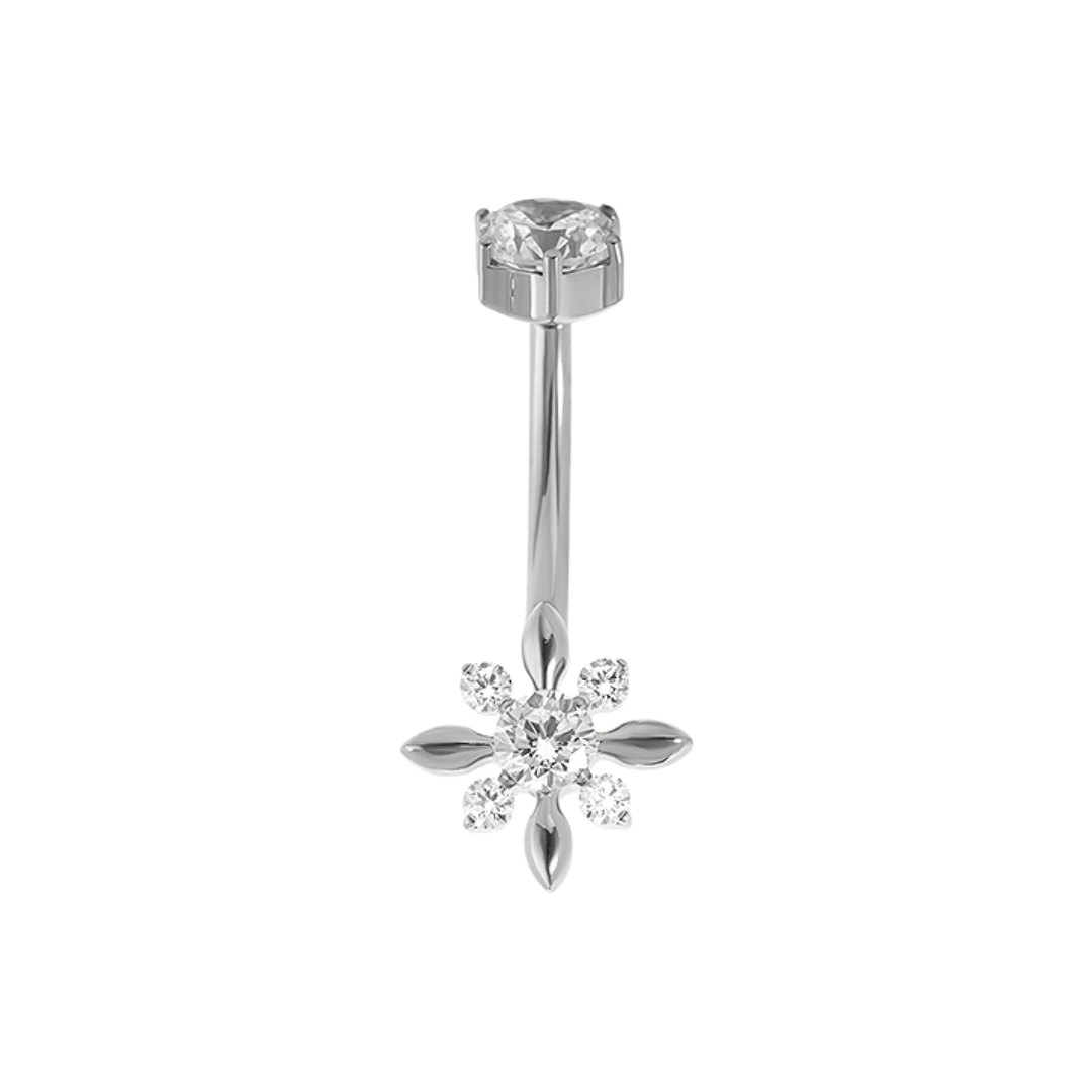 Navel barbell with gems