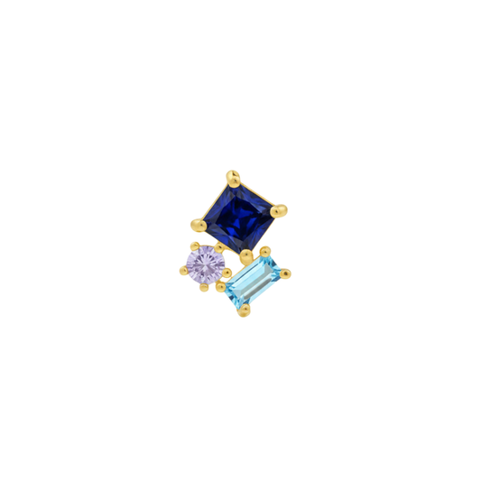 PVD Gold Blue gem cluster