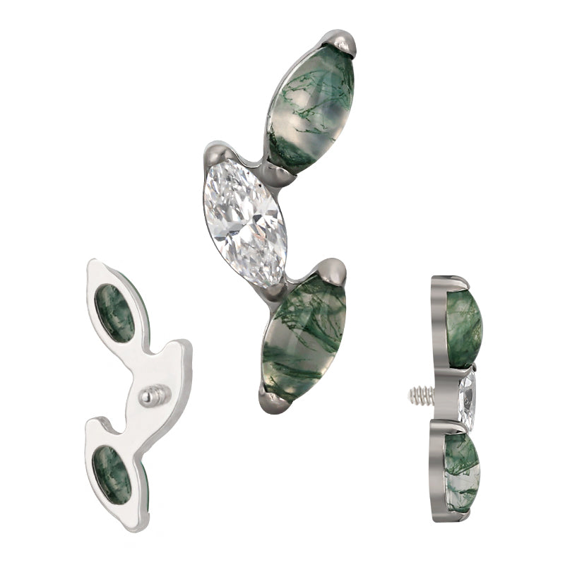 Trigubas markizės formos cirkonis