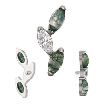 Trigubas markizės formos cirkonis