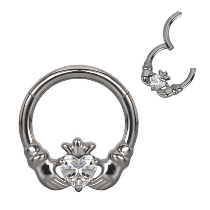 Ring with hands holding a heart