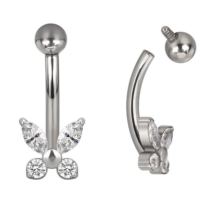 Eyebrow/rook barbell with a butterfly