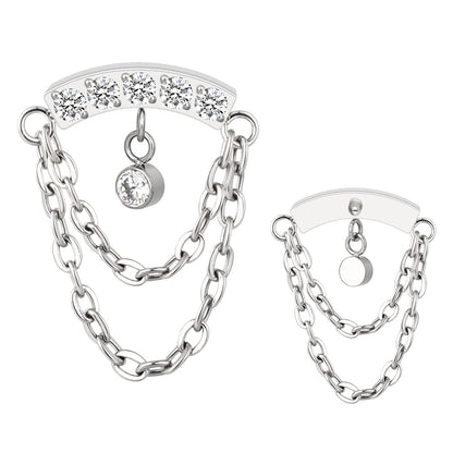 Top with gems and chains