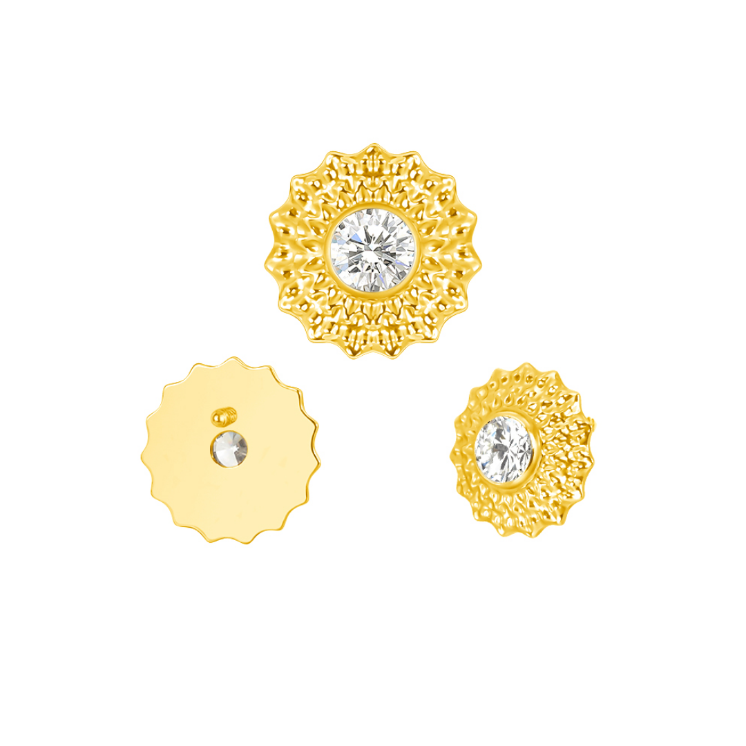 PVD Gold top with a gem