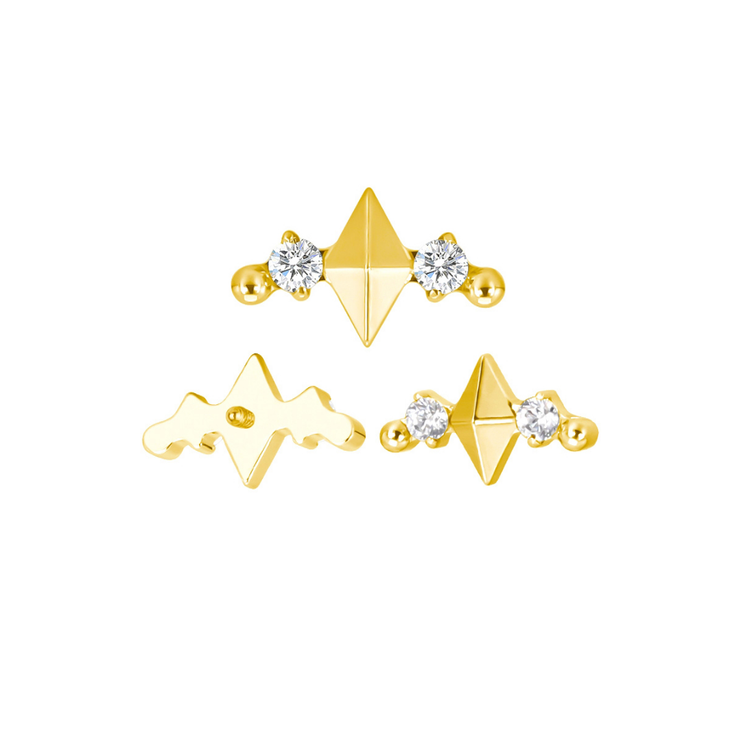 PVD Gold Cluster with gems