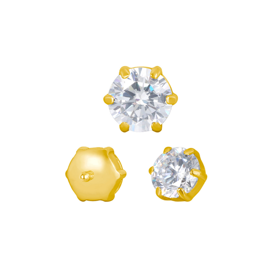PVD Aukso Dermal topas (1.6mm strypeliams) 6mm cirkonis