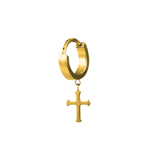 PVD Gold Ring with a cross charm