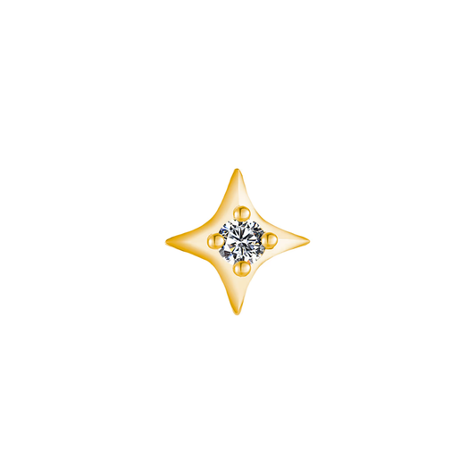 PVD Gold Star with a gem