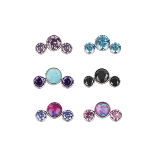 Trigubas cirkonių topas