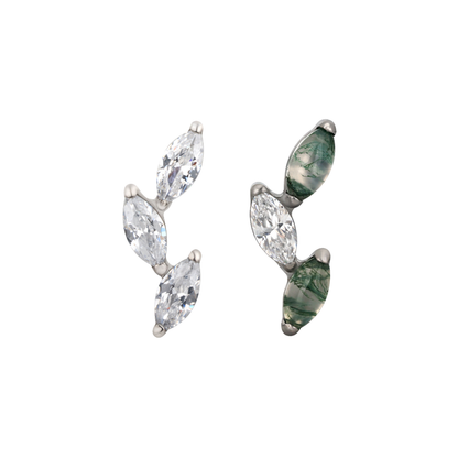 Trigubas markizės formos cirkonis