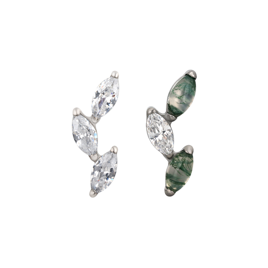 Trigubas markizės formos cirkonis