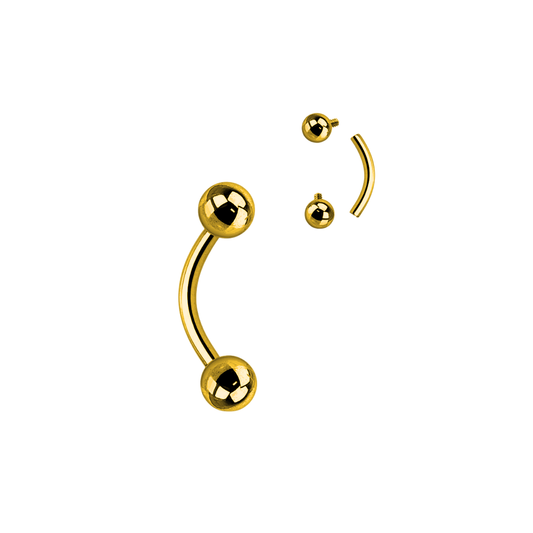 PVD Gold Curved barbell