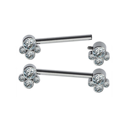 Straight barbell with gems