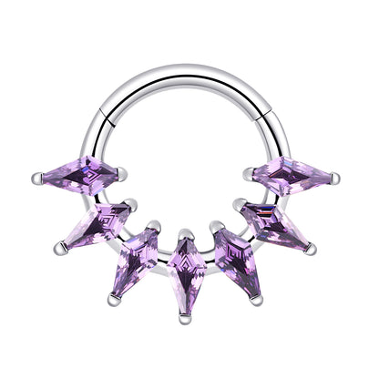 Ring with purple marquise gems