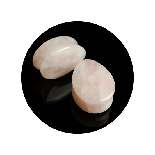 Rose quartz teardrop plug