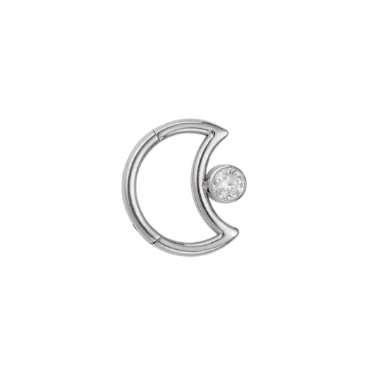 Moon ring with gem