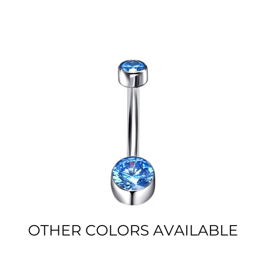 Navel barbell with colored gems